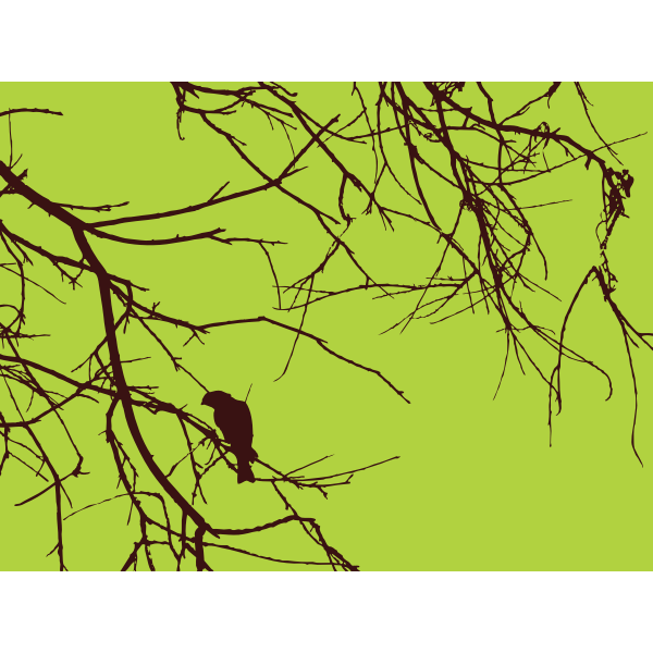 SVG Bird on the branch vector drawing
