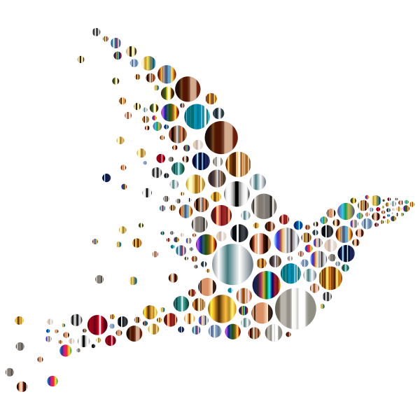 SVG Bird shape with colorful circles