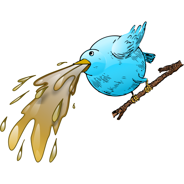 SVG Bird spewing vector clip art