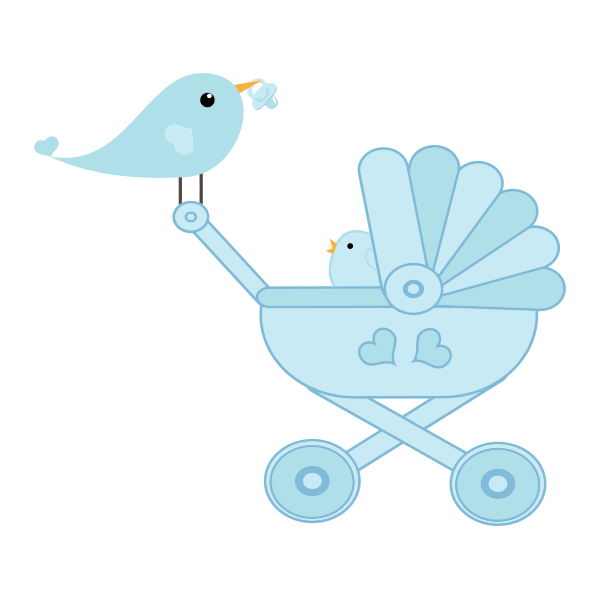 SVG Bird taking care of its baby clip art