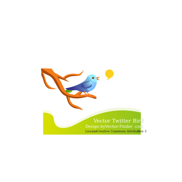 SVG Bird tweeting on a branch in nature vector graphics
