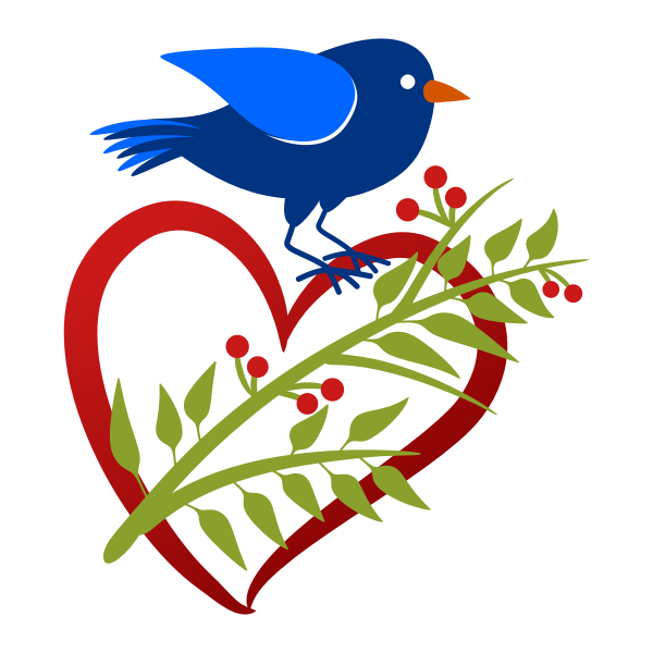 SVG Bird with heart