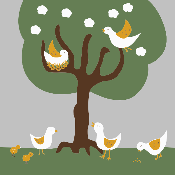 SVG Birds and chickens vector image
