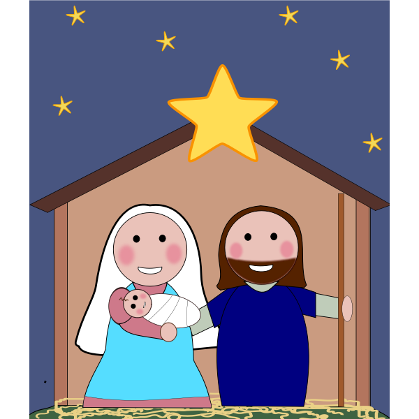 SVG Birth of Jesus Vector Image