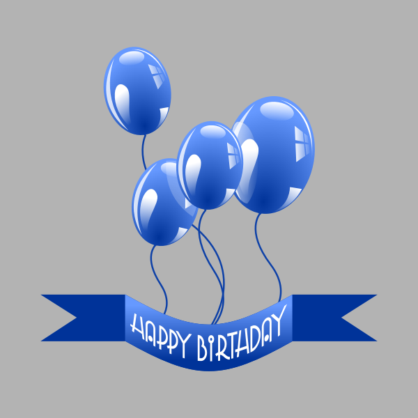 SVG Birthday banner with balloons vector drawing