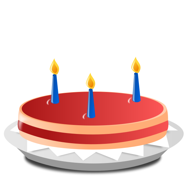 SVG Birthday cake with blue candles