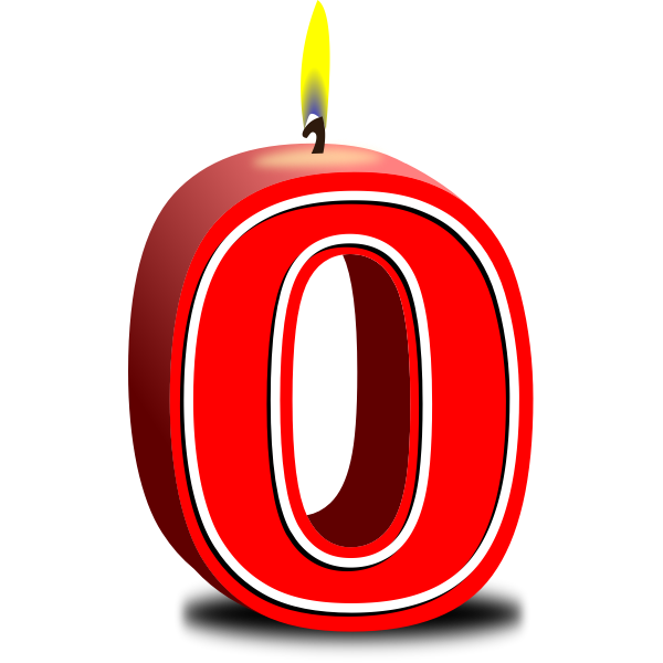 SVG Birthday candle with zero