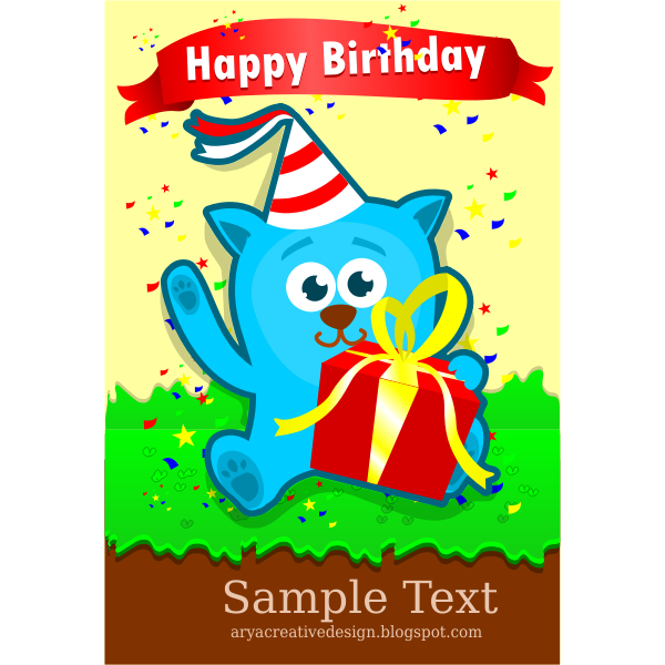 SVG Birthday card template vector image