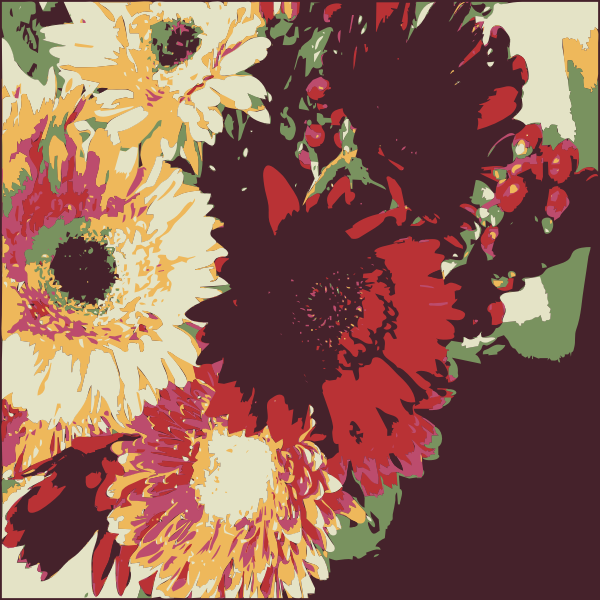 SVG Birthday flowers color art