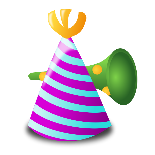 SVG Birthday hat and trumpet vector image