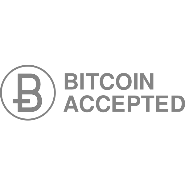 SVG Bitcoin Accepted Gray button