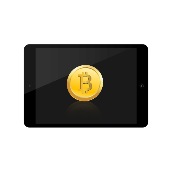SVG Bitcoin on iPad vector image