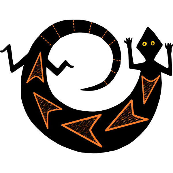 SVG Black African lizard vector image