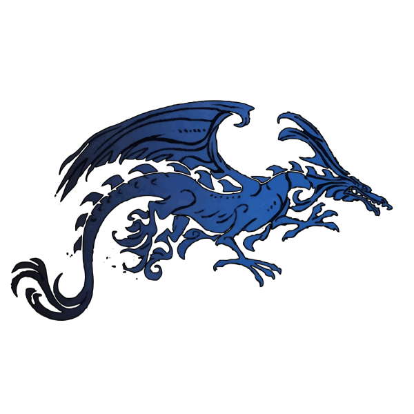 SVG Black and Blue Tribal Dragon