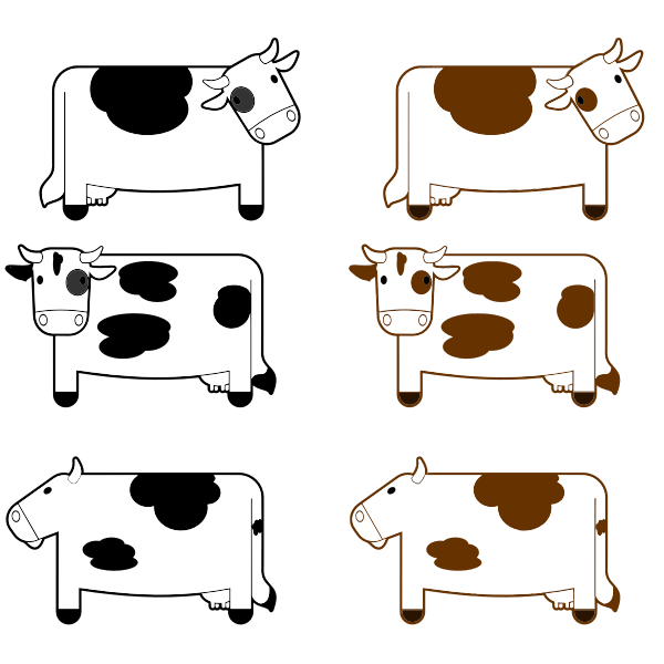 SVG Black and brown cows
