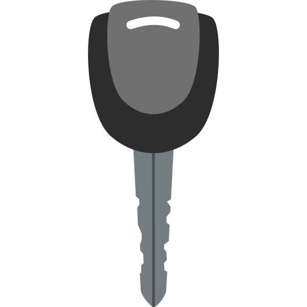 SVG Black and grey vector image of car door key