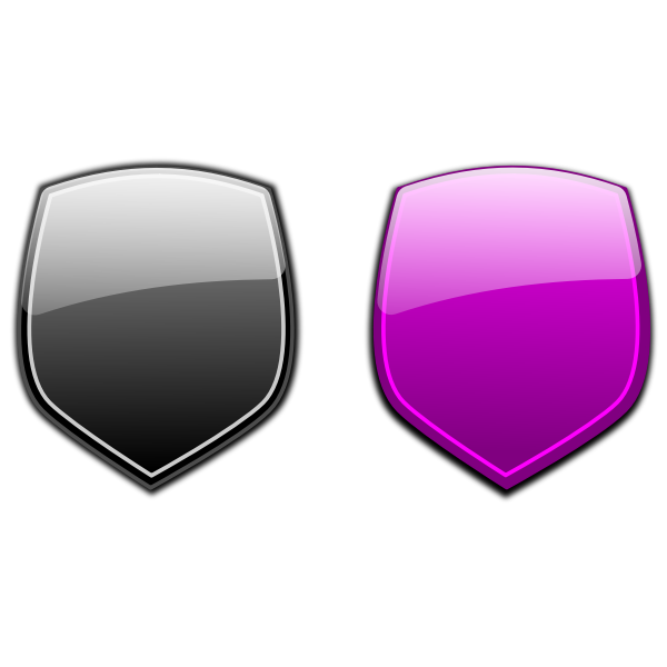 SVG Black and purple shields vector graphics