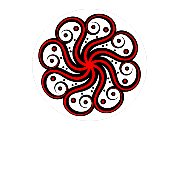 SVG Black and red abstract octopus