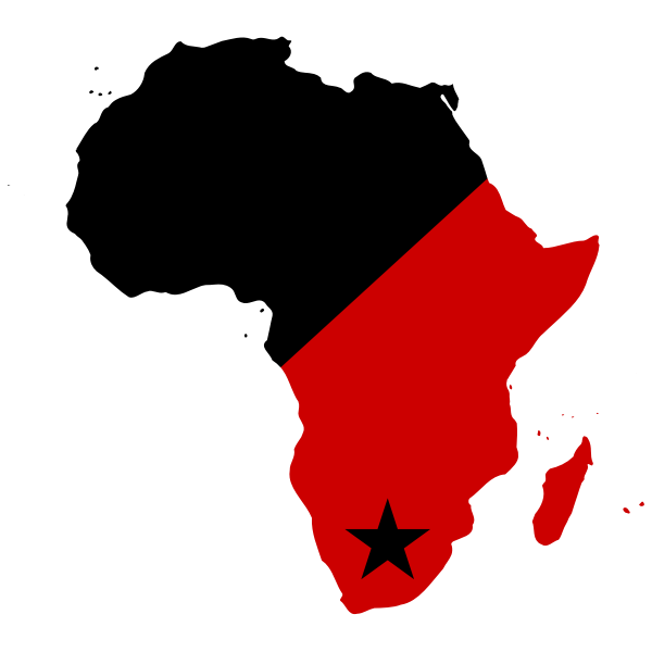 SVG Black and Red Africa with Star