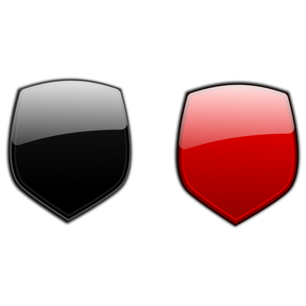 SVG Black and red shields vector drawing