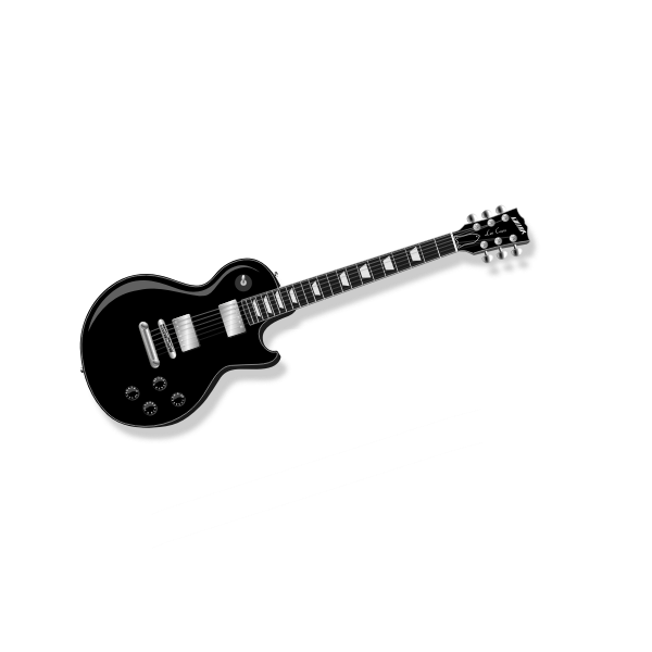 SVG Black and silver electric guitar vector clip art