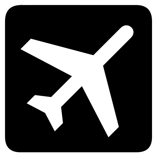 SVG Black and white airplane take off