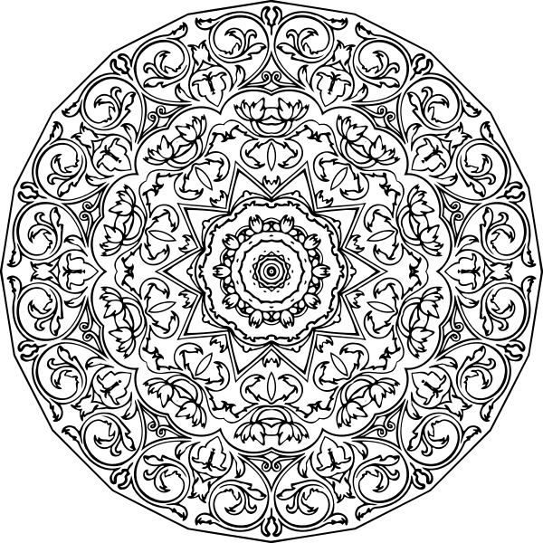SVG Black and white circular ornament