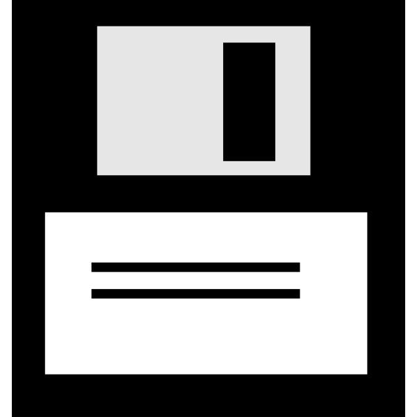SVG Black and white computer diskette icon vector graphics
