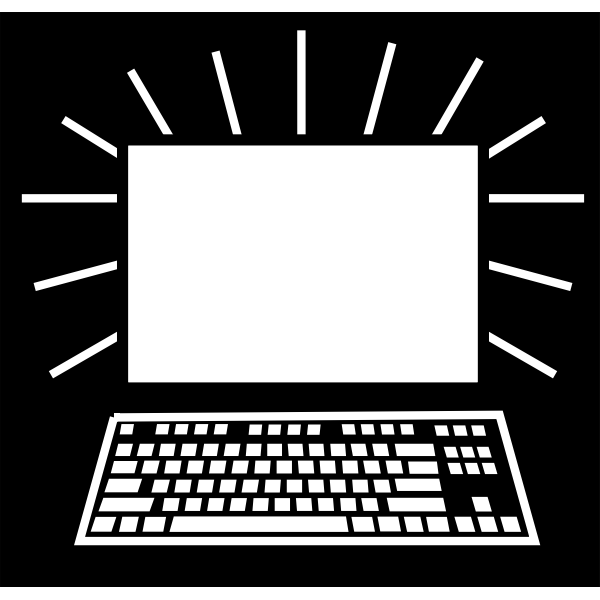 SVG Black and white computer icon vector image