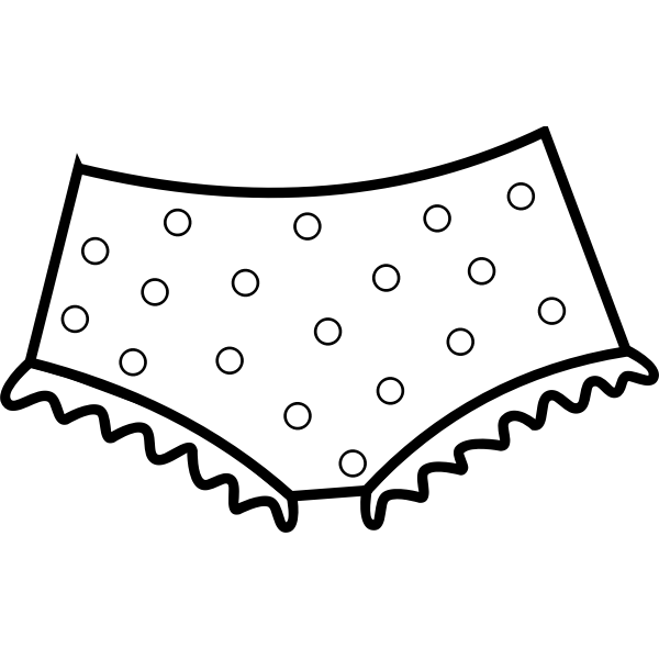 SVG Black and white dotted panties vector image