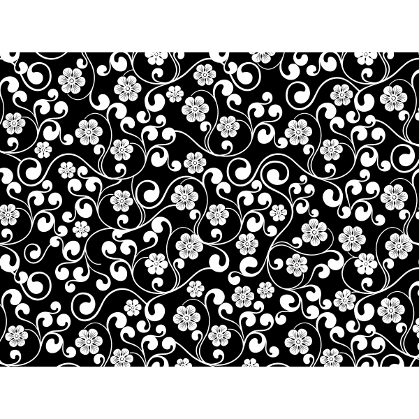 SVG Black and white floral pattern