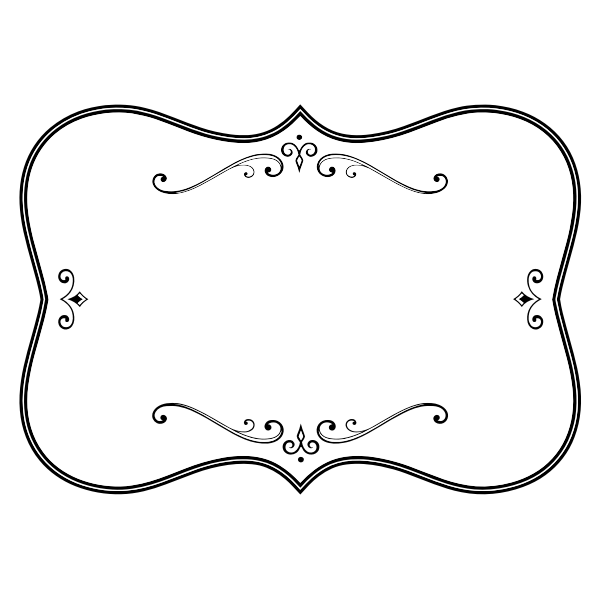 SVG Black And white flourish frame