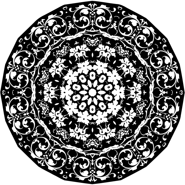 SVG Black and white flowery image