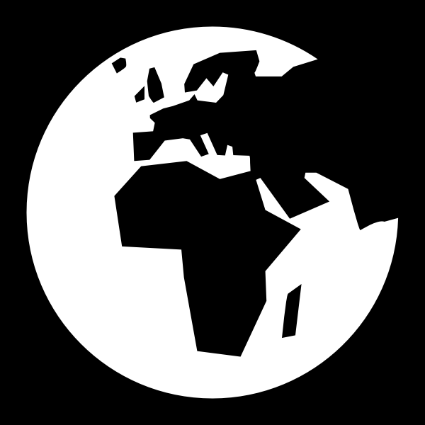 SVG Black and white globus