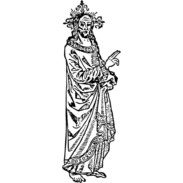 SVG Black and white image of Jesus Christ