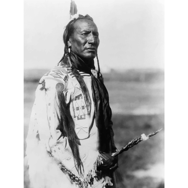 SVG Black and white Indian Chief