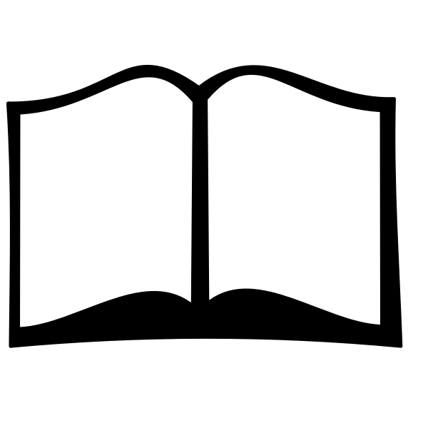 SVG Black and white open book vector clip art