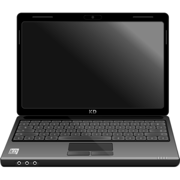 SVG Black and white PC icon vector image