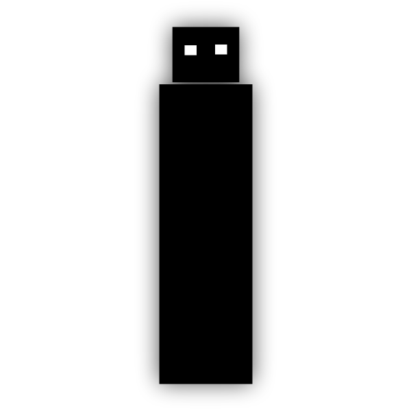 SVG Black and white simple USB drive vector clip art