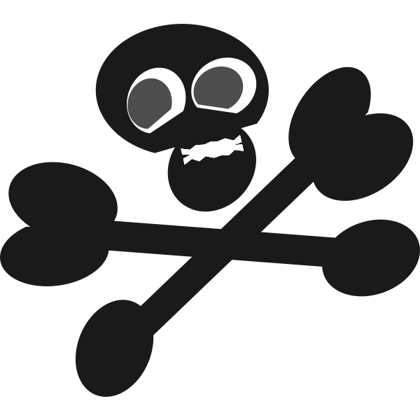 SVG Black and white skeleton with crossed bones
