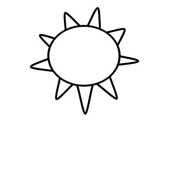 SVG Black and white symbol for sunny sky vector image