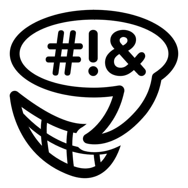 SVG Black and white talking icon