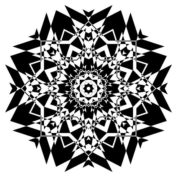 SVG Black and white tribal snowflake