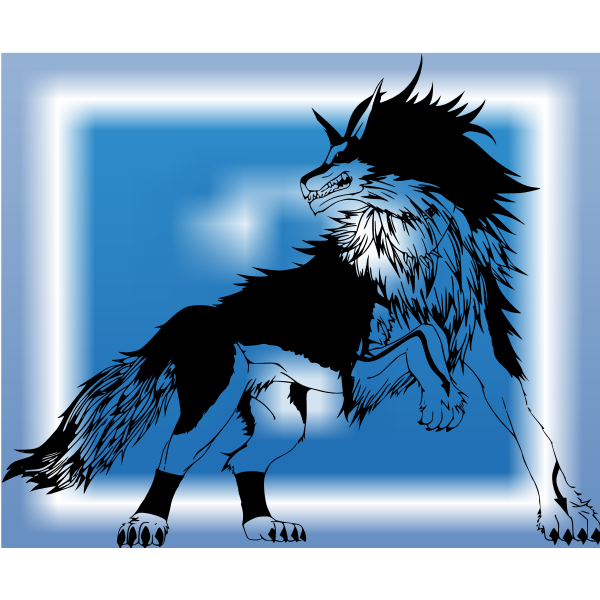 SVG Black and White Tribal Wolf