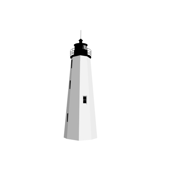 SVG Black and white vector clip art of a lighthouse