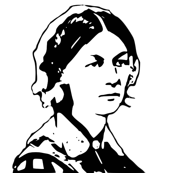 SVG Black and white vector image of medical nurse