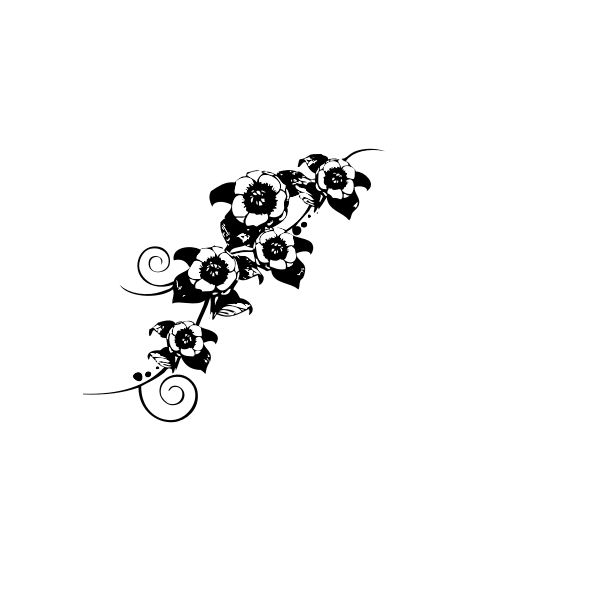 SVG Black and white vector image of wall decoration