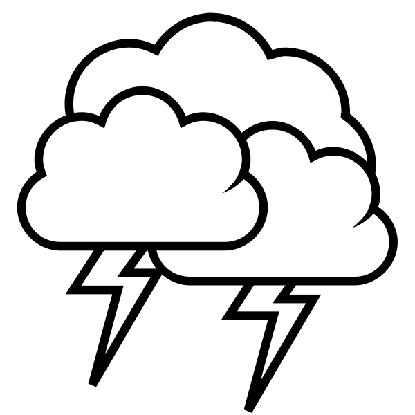 SVG Black and white weather forecast icon for thunder vector graphics