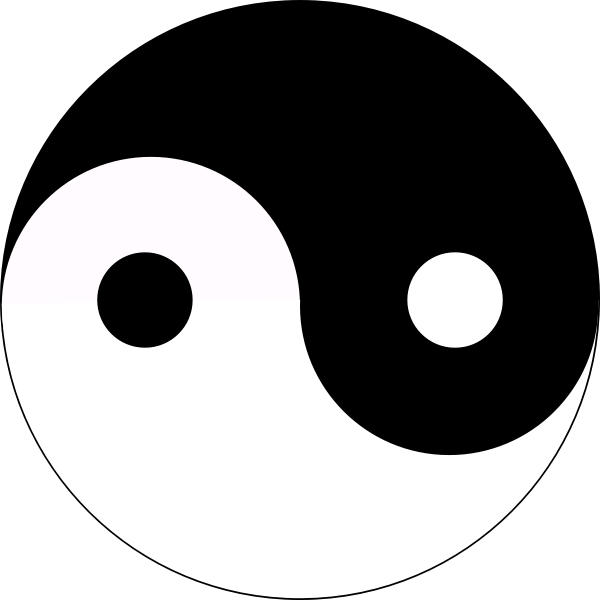 SVG Black and white Yin-yang vector image