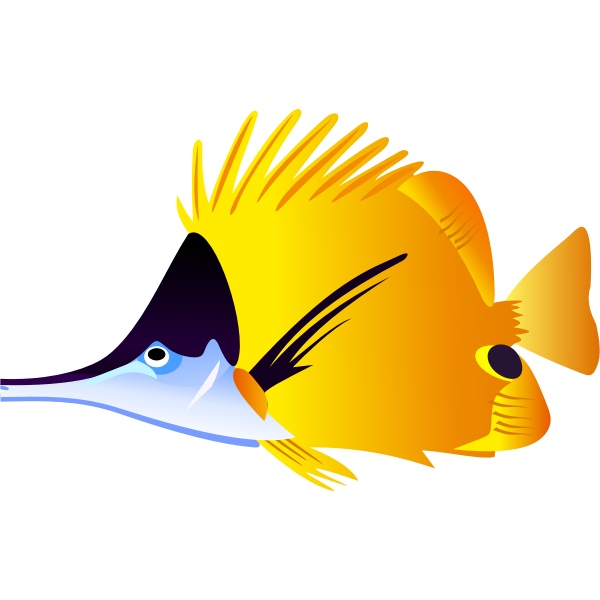SVG Black and yellow fish vector illustration